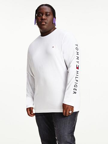 Férfi Tommy Hilfiger Big and tall organic cotton logo Póló Fehér | HU 789RVD